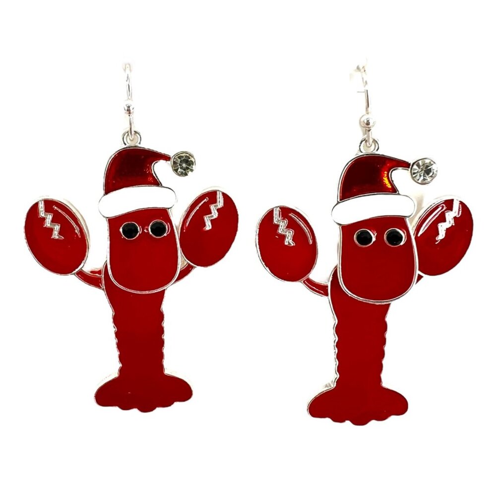 Rarelove Christmas Lobster Earrings Gift Set With Card Red Bow NWB